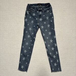 Judy Blue High Waist Skinny Fit Jeans 1/25 Womens Stretch Medium Wash Stars